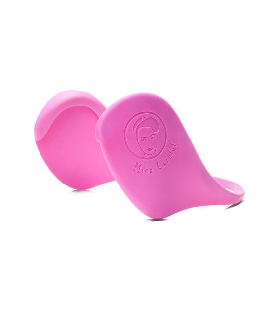 pink color Miss Careful ear covers on white background